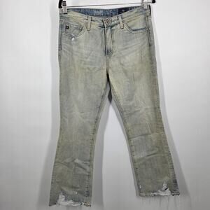 Ag Adriano Goldschmied Jeans 28 Womens Jodi Crop Acid Dirt Wash Denim Cotton